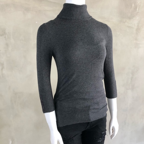 My Gray Cropped Sleeve Turtleneck - Picture 4 of 8